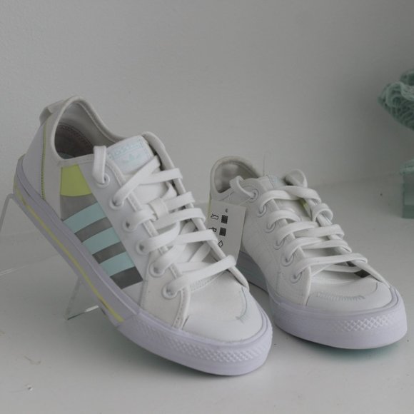 Adidas Originals Three Stripes Unisex Sneakers Men's 5.5 or Wom 7 White Yellow - Picture 3 of 16